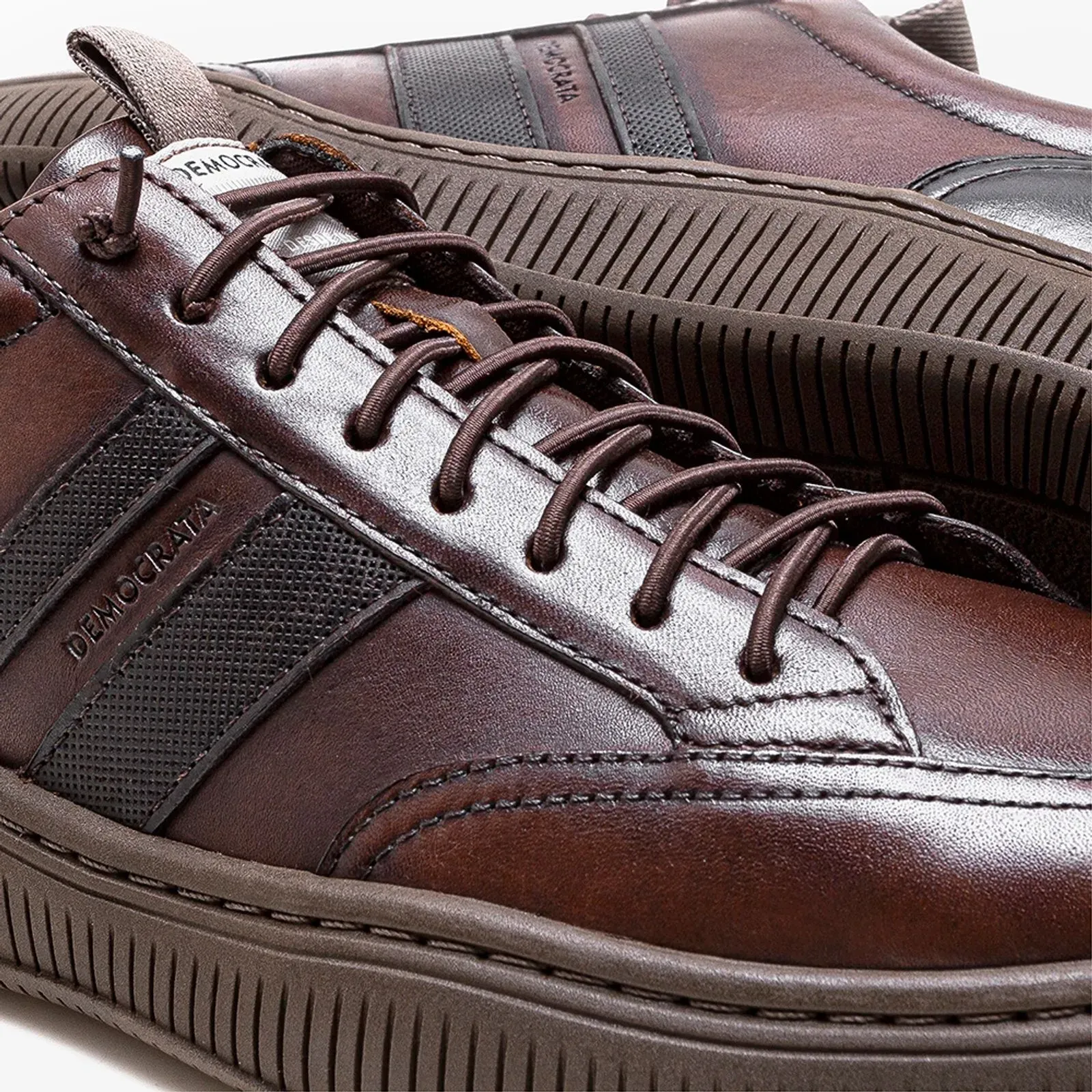Democrata Tenis Casual 625101-002 TabacoCafe Couro -3-